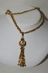 +MBA #88-161  "Gold Plated Chain With Fancy Tassle Pendant Necklace"