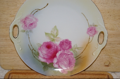 +MBA #GHPR  "German Hand Painted Pink Rose Serving Plate