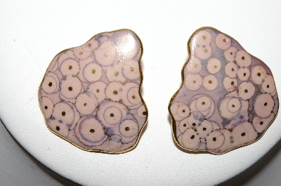 "HOLD" MBA #88-417  "Vintage Hand Made Ceramic Pierced Earrings"