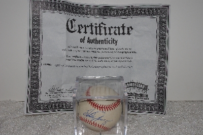 +MBAMG #018-001  "1990's Andres Galarraga Autographed Baseball, In Cube with Name & Certificate"