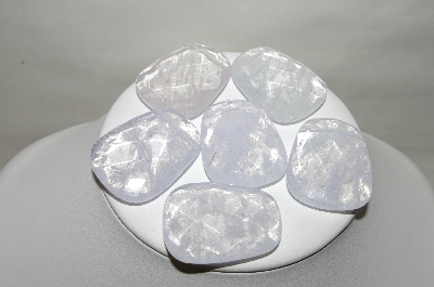 +MBA #87-213  " Set Of 6 Large Rock Quartz  Crystal Beads"