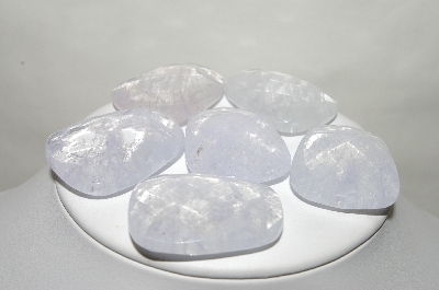 +MBA #87-213  " Set Of 6 Large Rock Quartz  Crystal Beads"