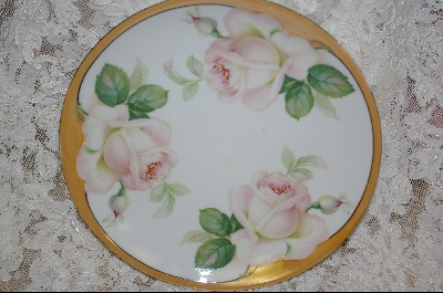 +MBA #153  "Hand Painted Pink Rose Plate