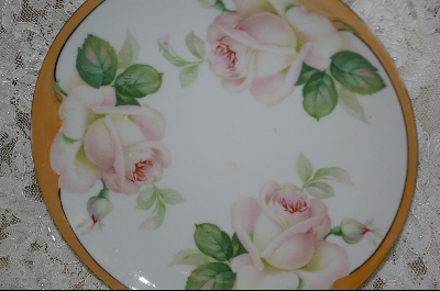 +MBA #153  "Hand Painted Pink Rose Plate
