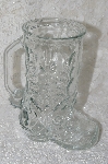 +MBA #FL7-037  "1990'S Set Of  (2) Clear Made In Canada Glass Cowbot Boot Mug"