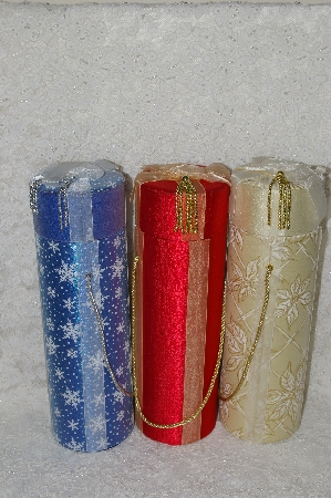 +MBA #SG9-113    "Set Of 3 Fabric Wraped Bottle Gift Box's"