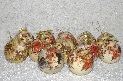 +MBA #SG9-247      "Set Of 12 Victorian Style Christmas Paper Mache Ornaments"