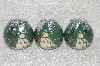 +MBA #SG9-227   "Set Of 3 Signed Tracy Porter Green Snowmen Paper Mache Christmas Ornaments"