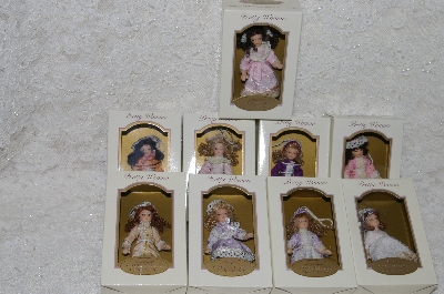 +MBA #SG9-179    "DG Creations Set Of 9 Pretty Woman Porcelain Doll Ornaments"
