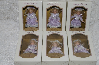 +MBA #SG9-07    "2003 Lavender Set Of 6 Pretty Women Collectible Porcelain Doll Ornaments"
