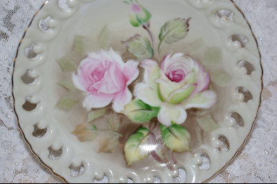 +MBA  "Hand Painted Rose Candy Dish