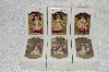 +MBA #SG9-032  "2004 Set Of 6 Gold & Red Collectible Porcelain Doll Ornaments"