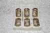 +MBA #SG9-040   "2004 Set Of 6 Beige & Fancy Lace Blonde Collectible Porcelain Doll Ornaments"