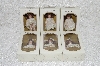 +MBA #SG9-050  "2004 Set Of 6 Cream With White Lace/Red Head Collectible Pretty Women Porcelain Doll Ornaments"