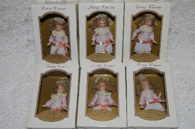 +MBA #SG9-063   "2004  "6" Pretty Women Pink With White Lace/Blonde Collectible Porcelain Doll Ornaments"