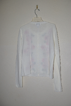 +MBADG #13-039  "Chadwicks White Pink Rose Embroidered Sweater"