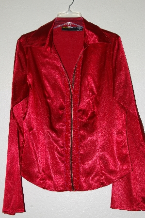 +MBADG #13-047  "Metrostyle Red Lace Front Satin Shirt"