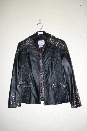 +MBADG #13-056  "Pamela McCoy Black Leather Studded Jacket"