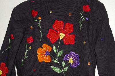 +MBADG #13-080  "Anage Black Floral & Bead Embelished Short Jacket"