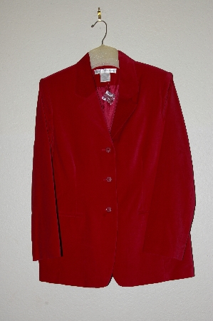 +MBADG #13-116  "Jessica Holbrook Crimsion Velveteen Fully Lined Blazer"