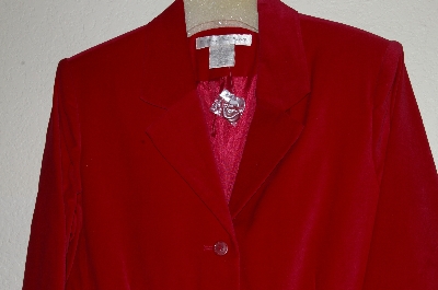 +MBADG #13-116  "Jessica Holbrook Crimsion Velveteen Fully Lined Blazer"