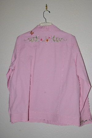 +MBADG #13-132  "Victor Costa Pin Floral Embroidered Jean Jacket"