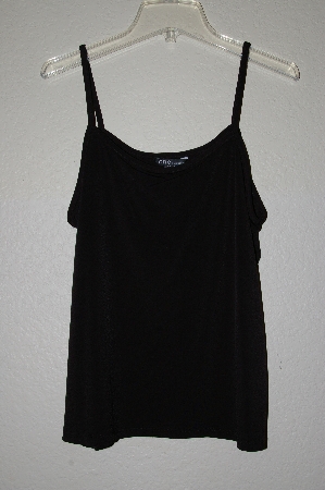 +MBADG #13-156  "One By Maria Cornejo 2 Piece Black Jewel Neck Lace Top & Camisole"