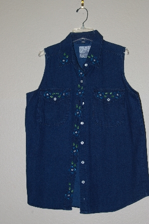 +MBADG #13-164  "Andrew's One Of A Kind Blue Denim Hand Beaded Shirt"