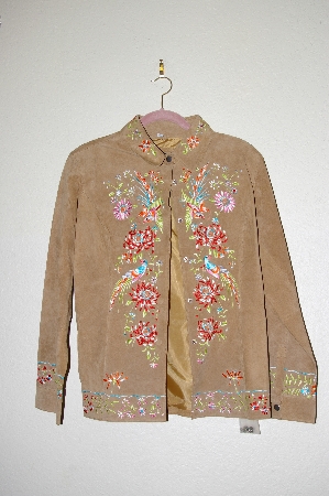 +MBADG #13-197  "Avanti Tan Suede Fancy Embroidered Jacket"