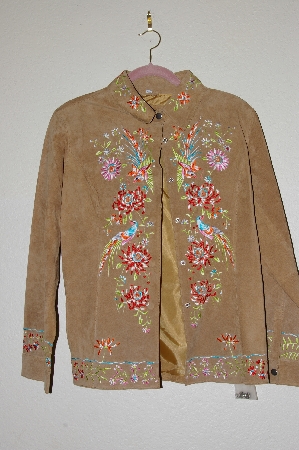 +MBADG #13-197  "Avanti Tan Suede Fancy Embroidered Jacket"