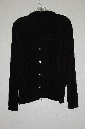 +MBADG #13-226  "ColdWater Creek Black Button Front Slinky Top"