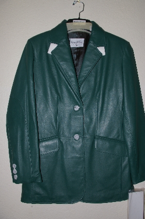 +MBADG #5-019  "Pamela McCoy Metro Green Nappa Leather Blazer"