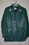 +MBADG #5-019  "Pamela McCoy Metro Green Nappa Leather Blazer"