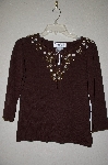 +MBADG #5-091  "Joseph A Brown Shell & Bead Embelished Sweater"