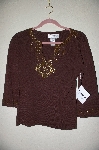 +MBADG #5-167  "Joseph A Fancy Brown Embelished Sweater"