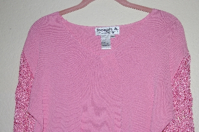 +MBADG #5-143  "Joseph A Fancy Pink Crochet Sleve Sweater"