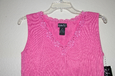 +MBADG #5-214  "Rafaella Fancy Pink & Lace Trim Knit Tank"