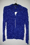 +MBADG #5-210  "Boston Proper Blue Chenille Zip Front Cardigan"