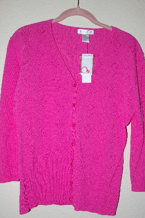 +MBADG #5-182  "Poppy Hot Pink Fancy Knit Cardigan"