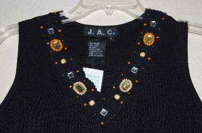 +MBADG #5-244  "J.A.C. Fancy Black Knit Embelished Tank"