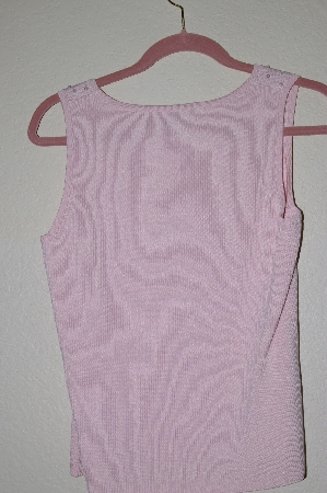 +MBADG #5-283  "Marisa Christina Fancy Pink Knit Glass Pearl Embelished Tank"