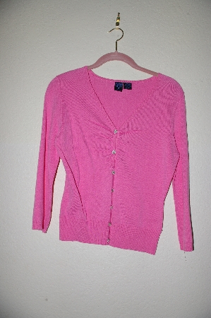 +MBADG #5-256  "Star City Pink Knit Cardigan With Fancy Rhinestone Buttons"