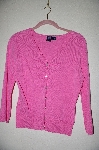 +MBADG #5-256  "Star City Pink Knit Cardigan With Fancy Rhinestone Buttons"