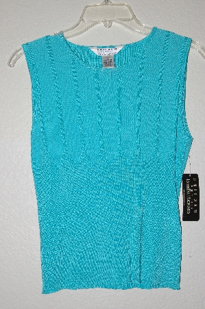 +MBADG #5-315  "John Paul Richard Uniform Petite Turquoise Blue Knit Shell"
