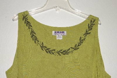 +MBADG #9-006  "Nomadic Traders Fancy Embroidered Green Rayon Top"