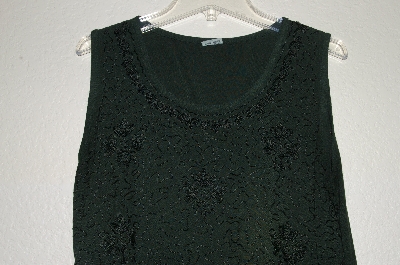 +MBADG #9-020  "Fancy Embroidered DK Green Rayon Top"
