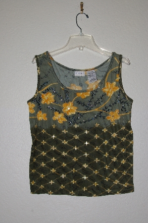 +MBADG #9-072  "White Stage Fancy Beaded Tank Top"