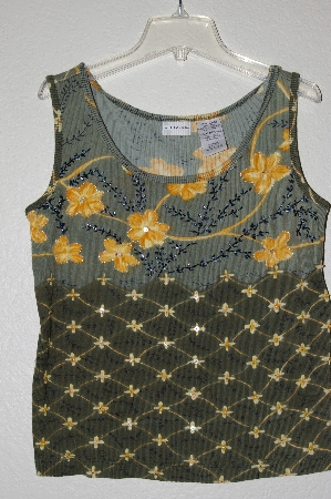 +MBADG #9-072  "White Stage Fancy Beaded Tank Top"