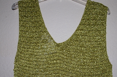+MBADG #9-086  "Sophie Chang Studio Fancy Green Crochet & Bead Tank"