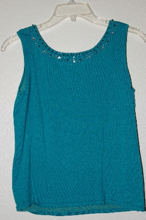 +MBADG #9-094  "Certral Parle Fancy Green Knit Hand Beaded Tank"